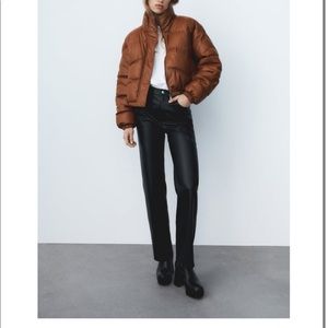 Zara Full Length the 90s Faux Leather Pant Size 2